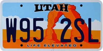 UT license plate W952SL