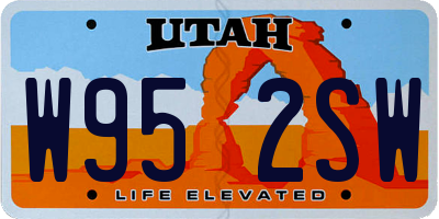 UT license plate W952SW