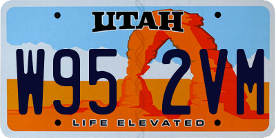 UT license plate W952VM