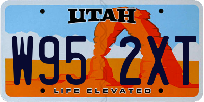 UT license plate W952XT