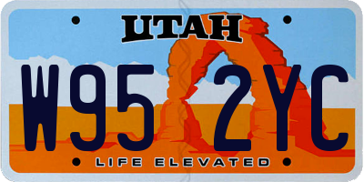 UT license plate W952YC