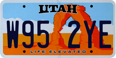 UT license plate W952YE