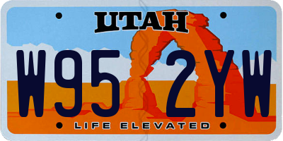 UT license plate W952YW