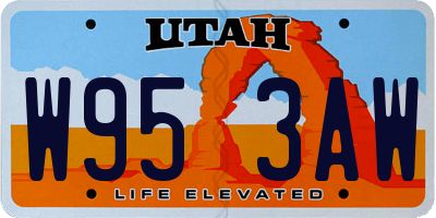 UT license plate W953AW