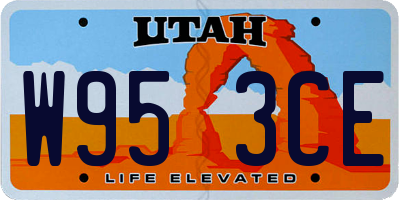 UT license plate W953CE