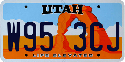 UT license plate W953CJ