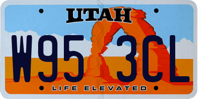 UT license plate W953CL