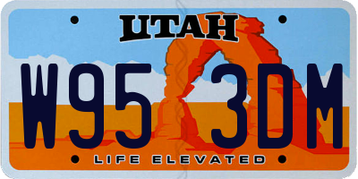 UT license plate W953DM