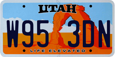UT license plate W953DN
