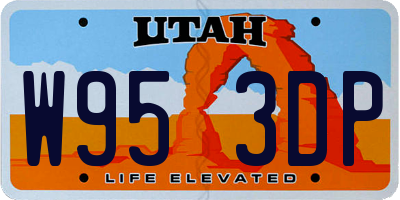 UT license plate W953DP