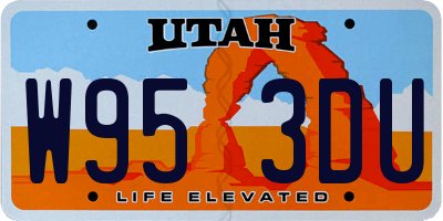 UT license plate W953DU