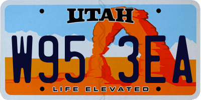 UT license plate W953EA