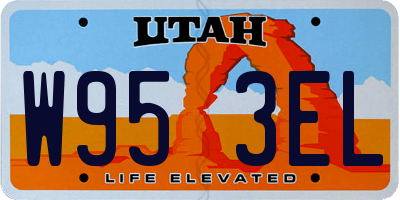 UT license plate W953EL