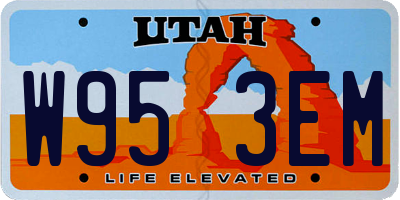UT license plate W953EM