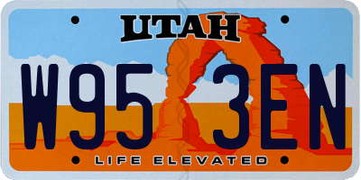 UT license plate W953EN