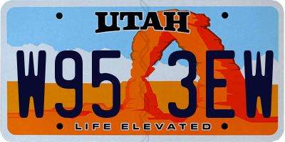 UT license plate W953EW