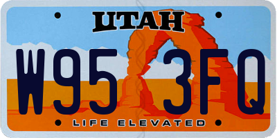 UT license plate W953FQ