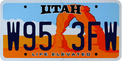 UT license plate W953FW