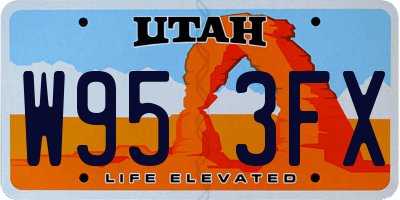 UT license plate W953FX