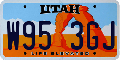 UT license plate W953GJ
