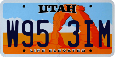 UT license plate W953IM