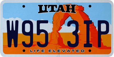 UT license plate W953IP