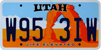 UT license plate W953IW