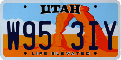 UT license plate W953IY