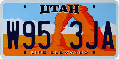 UT license plate W953JA