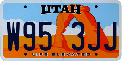 UT license plate W953JJ