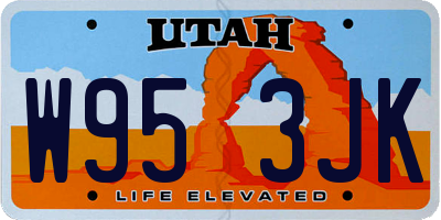 UT license plate W953JK