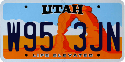 UT license plate W953JN