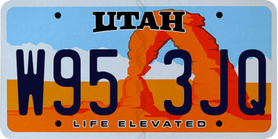 UT license plate W953JQ
