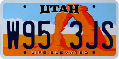 UT license plate W953JS