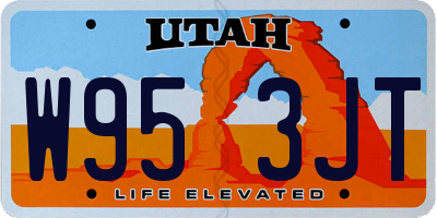 UT license plate W953JT