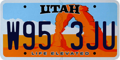 UT license plate W953JU