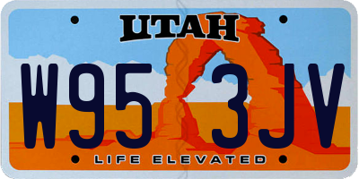 UT license plate W953JV