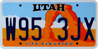 UT license plate W953JX