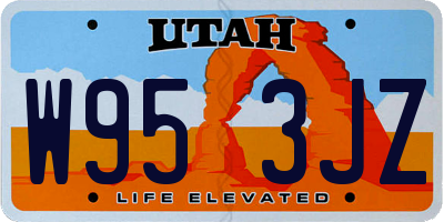 UT license plate W953JZ