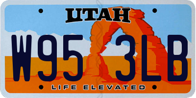 UT license plate W953LB