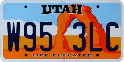 UT license plate W953LC