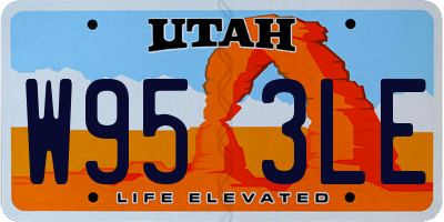 UT license plate W953LE