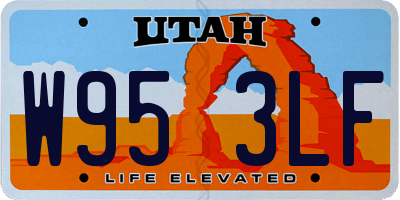 UT license plate W953LF