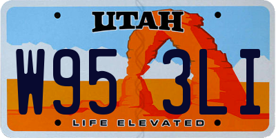 UT license plate W953LI