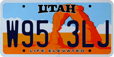 UT license plate W953LJ