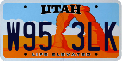UT license plate W953LK