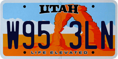 UT license plate W953LN