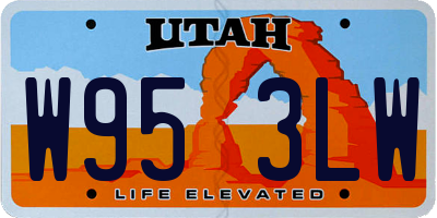 UT license plate W953LW