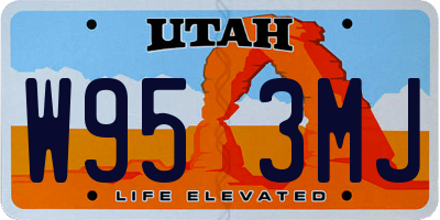 UT license plate W953MJ