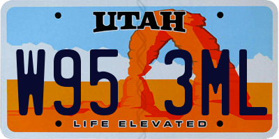 UT license plate W953ML